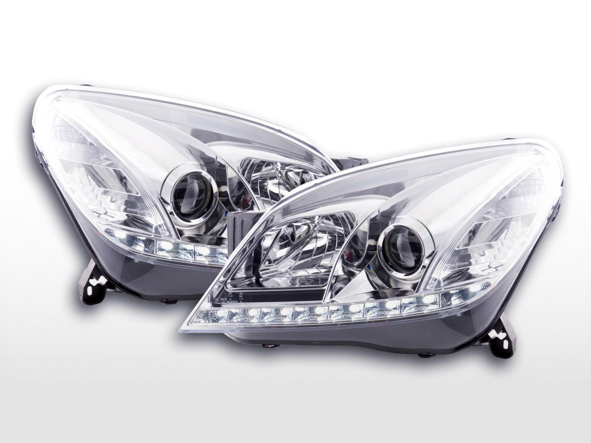 Scheinwerfer Set Daylight LED Tagfahrlicht Opel Astra H 04-09 chrom Scheinwerfer Set Daylight LED Tagfahrlicht Opel Astra H 04-09 chrom